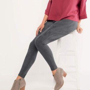 Ruby Ribbon Gray Suedette Leggings #1379 NWOT